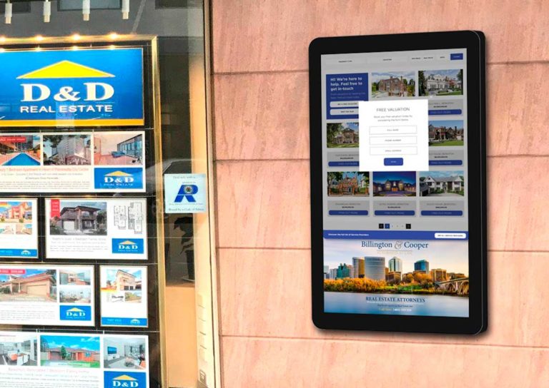 Wall Mounted Touchscreen Real Estate Property Listings Display