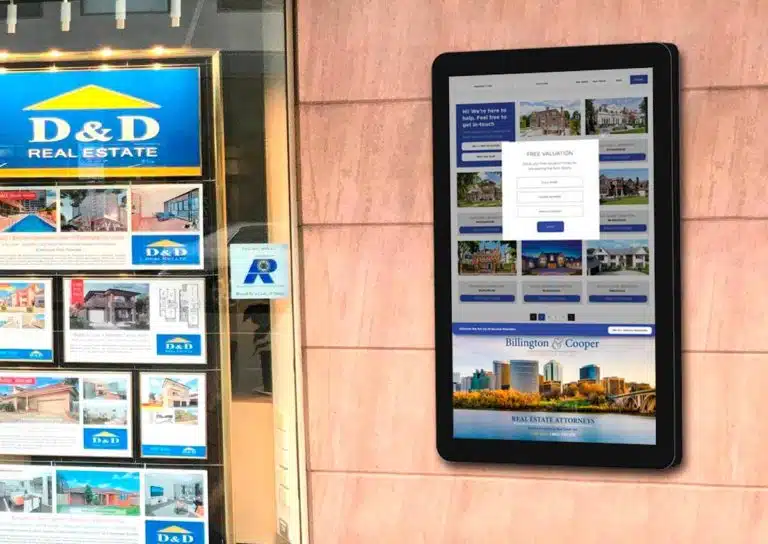 Wall Mounted Touchscreen Real Estate Property Listings Display