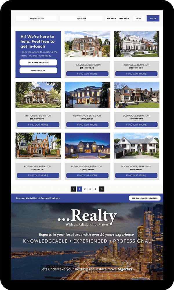 Realtor System Screen Key Features