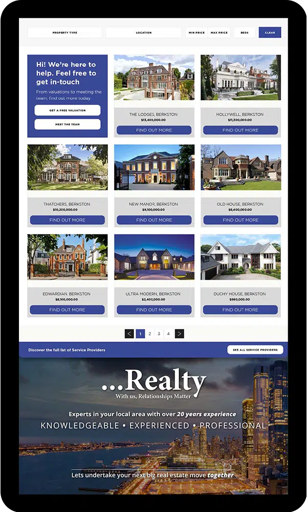 Realtor System Screen Key Features