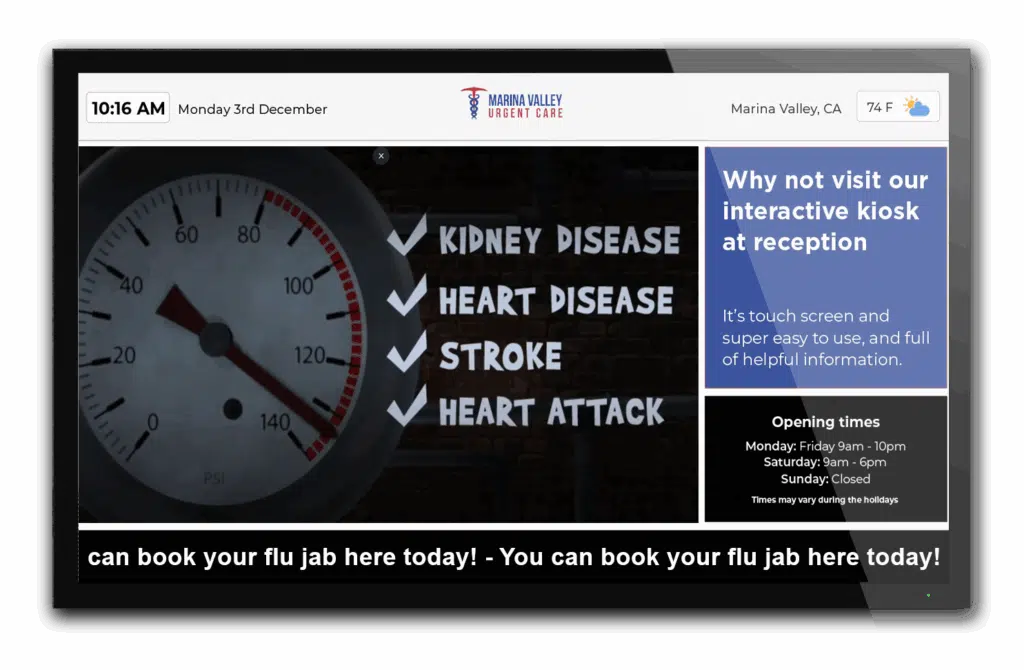 Waiting Room Screen Example